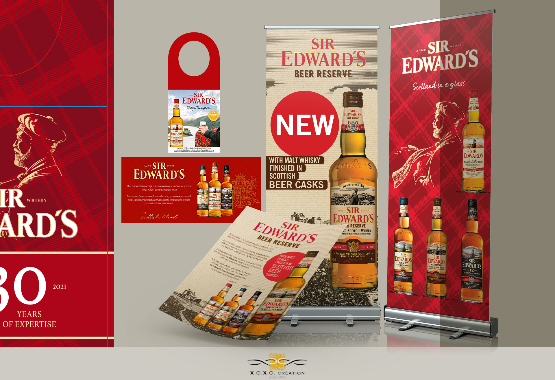 Mise en forme des outils de promotion des ventes pour la marque Sir Edwards